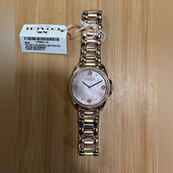 Coach Greyson Watch With 36mm Pink Perl Face & RoseGold Bracelet Bracelet - Picture 5 of 9